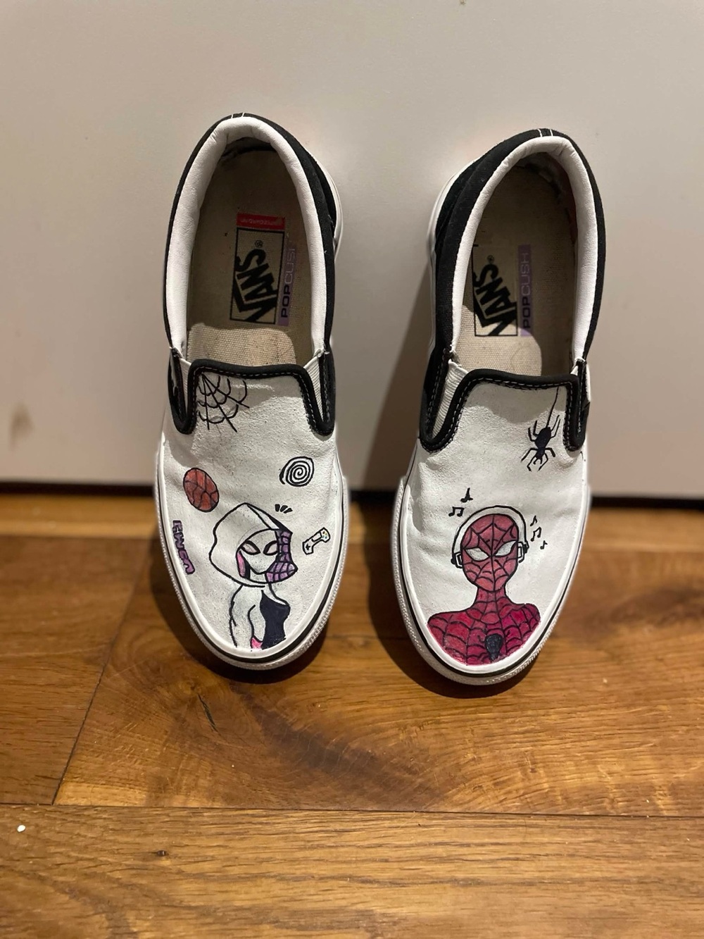 Vans Sneakers - White / Black with Spider Characters